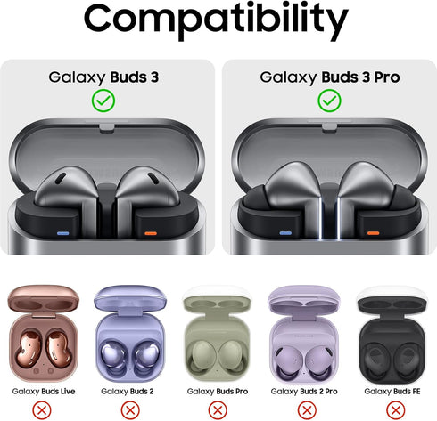 Soft Silicone Protective Case for Samsung Galaxy Buds 3/3 Pro with Cleaner Kit, Pink, Accessories with Keychain