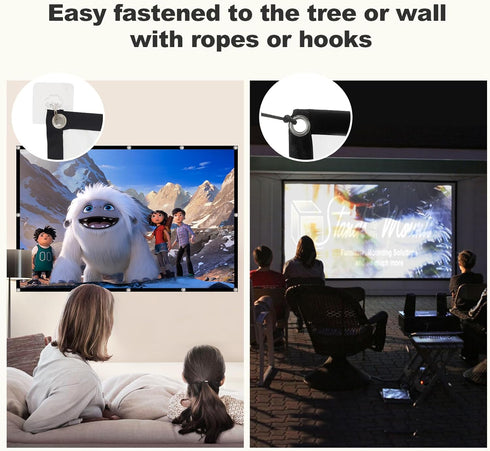 Foldable Projector Screen, XINLEMY 84" 4K 16:9 HD Portable Anti-Crease Projection Movie Screen Double-Sided Cinema Screen for Home Theater Backyard Indoor and Outdoor