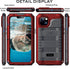 Mitywah Waterproof Case for iPhone 14 Plus - Heavy Duty Shockproof with Built-in Screen Protector, Red