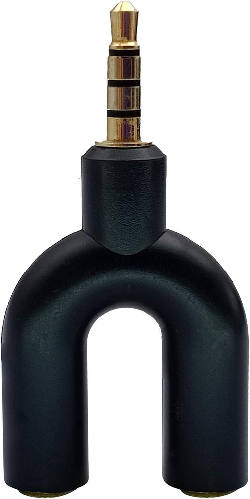 3.5mm Headphone Y Splitter Adapter, Gold Plated 4 Pole Male to Female Audio Stereo Converter (2-Pack)
