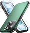 iPhone 15 Case - Dark Green, Shockproof with 15 FT Military Grade Drop Protection & 2X Tempered Glass Screen Protectors.
