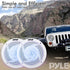 Pyle Marine Speakers - 4 Inch 2 Way Waterproof Outdoor Audio System with LED Lights, 100 Watt Power - 1 Pair - PLMRS43WL