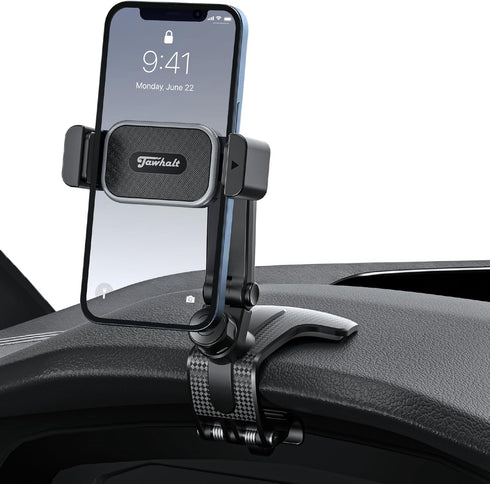 Jawhalt Universal Dashboard Cell Phone Holder Mount with 360 Rotation Multifunctional Clip on