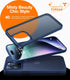 TORRAS iPhone 15 Pro Max Case - Navy Blue Titanium, Slim Shockproof, 12FT Military Grade, Translucent Matte Hard Back.