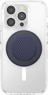 PopSockets Phone Grip Compatible with MagSafe, Phone Holder - Alum Triangle Knurled French Navy, Wireless Charging