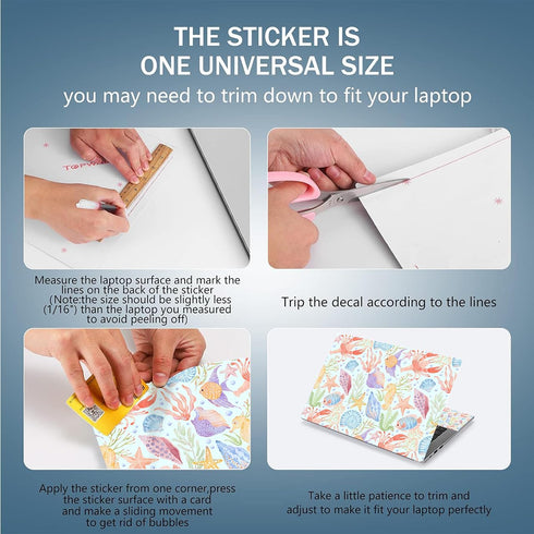 icolor Laptop Skin Sticker Decal - Personalized Universal Notebook Vinyl Skin Stickers Cover Art for 12-15.6 inch