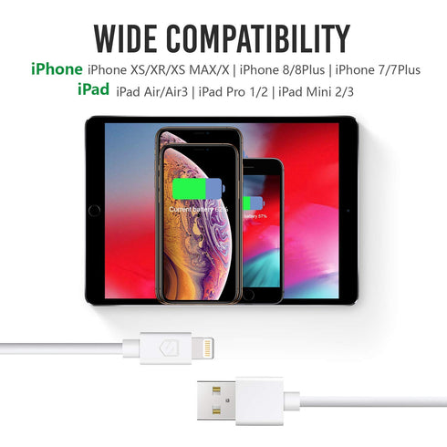 iPhone Charger 6-Pack: 3FT USB Lightning Cables for iPhone XR, XS, XS Max, X, 8, 8 Plus, 7, 7 Plus, 6, 6s Plus, SE, 5,