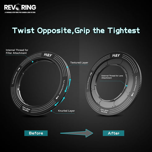 H&Y Step-Up Rings Adapter, Variable Step Up Ring Lens Filter Adapter Rings 67-82mm to 82mm