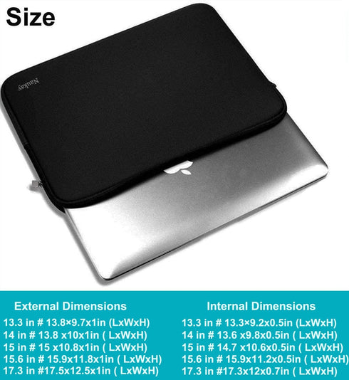 Naukay 15.6 Inch Laptop Sleeve Case, Resistant Neoprene Notebook Pocket Case for Asus/Dell/Fujitsu/HP/Sony/Toshiba/Acer