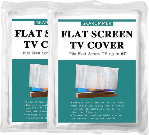 SKARUMMER Foam Flat Screen TV Cover - Fits Up to 65''W x 36''H for Protection During Moving (2 PACK)