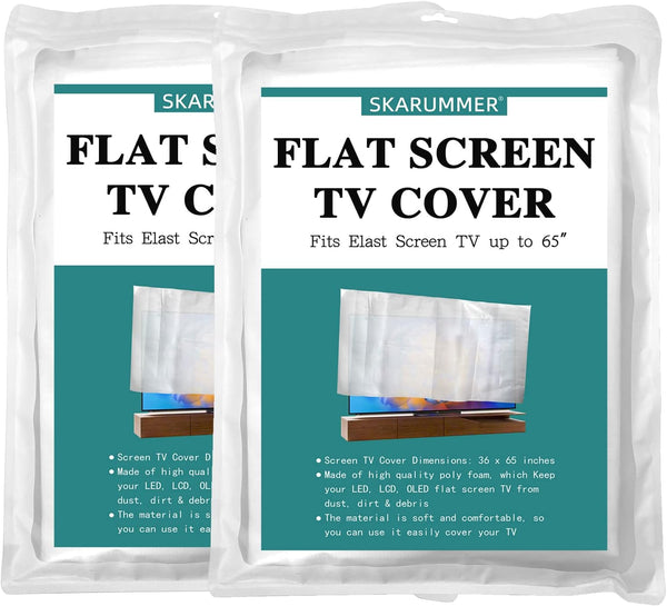 SKARUMMER Foam Flat Screen TV Cover - Fits Up to 65''W x 36''H for Protection During Moving (2 PACK)