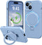 Vanxiliiy Compatible with iPhone 15 Case with Stand, Premium Slim Liquid Silicone Phone