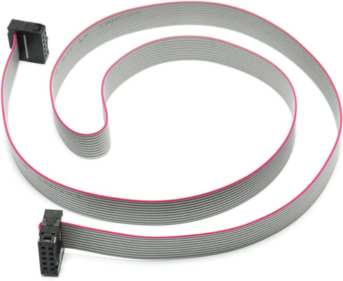 Gikfun 2PCS Flat Ribbon Cable - 2.54mm Pitch, 2 Row 10 Pin Female to Female Wires IDC Connector for Arduino EK1282