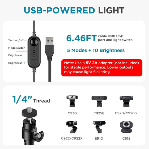 InnoGear 50 Zoom Lighting for Computer, Light Modes Video Conference Lighting with Phone Holder Cell Phone Selfie