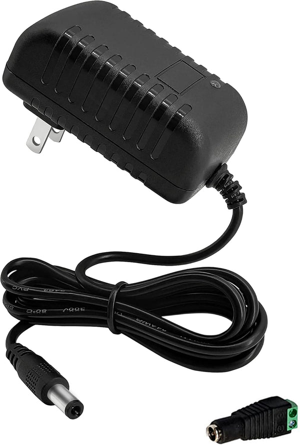 DC 12V 2A Power Adapter 24W AC to DC 12 Volt 2 Amp Power Supply with 4.6ft Cord for LED Strip Light CCTV Camera