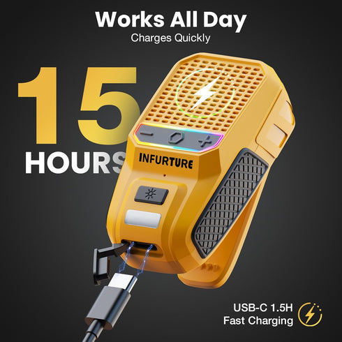 INFURTURE Clip on Bluetooth Speaker with RGB/Flashlight, Wearable Waterproof Shower Speaker Bathroom Speakers Built