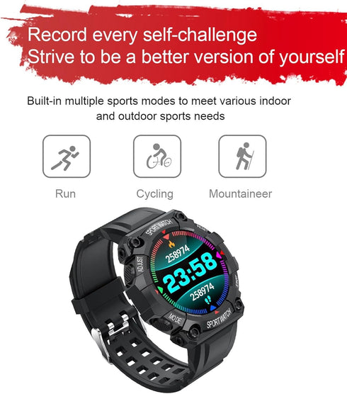 Waterproof Smart Watch, 1.3 Inch Color Fitness Tracker, Message Reminder, Compatible with Android and iOS
