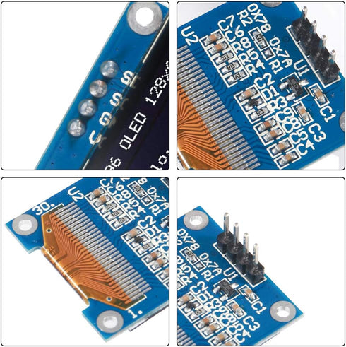 UMLIFE 10PCS 0.96" 12864 128x64 SSD1306 I2C (10PCS, OLED Module OLED Display Driver IIC Serial Self-Luminous Display