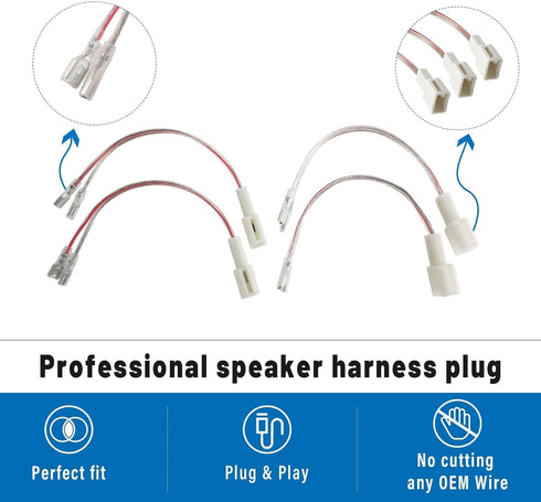 Car Speaker Wiring Harness Adapters for Toyota 2000-2015, 4PCS Aftermarket Front Rear Door Speaker Connector