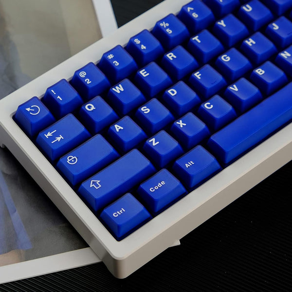 PBT Double Shot Blue Keycaps Set, Cherry Profile Translucent Keycaps, 114 Keys Fit for 60% 65% 95% Mechanical Keyboards