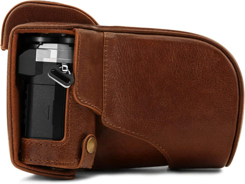 MegaGear MG1863 Ever Ready Genuine Leather Camera Case for Olympus Om-D E-M5 Mark III - Brown