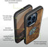 Carveit Designer Wooden Protective Case for iPhone 15 Pro, Magnetic Cover with Wood Engraving - Sea Turtle-Walnut