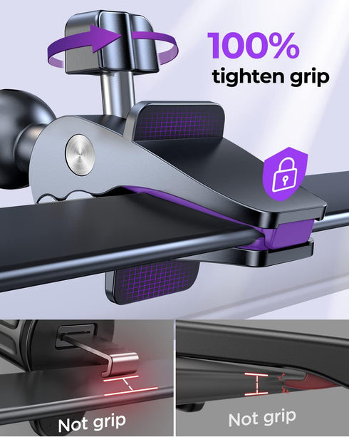 Car Phone Holder, Thick Cases Friendly Mount, Hands-Free Phone Holder for iPhone and Samsung Smartphones