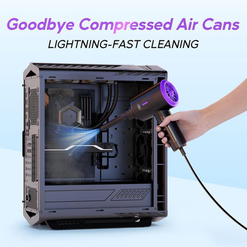 5.74 oz Electric Air Duster - Air Blower - Multi-Use Compressed Air Duster for Keyboard- Computer and PC - Powerful