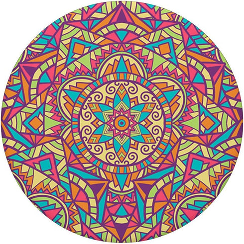 Cute Mandala Colorful Pink Yellow Flower Shape PopSockets Swappable PopGrip