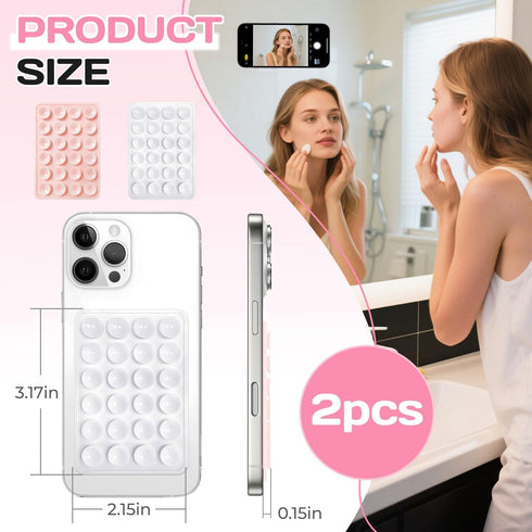OLLBIT 2PCS Silicone Suction Phone Case Mount,Silicon Adhesive Phone Accessories Sticky for Smartphones,Hands-Free