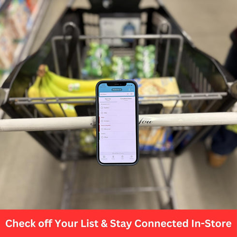 Maxby Shopping Cart Phone Holder | MagSafe Compatible Magnetic Mount for Grocery & Supermarket Carts | Flexible