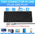Ultra-Slim 78keys USB-C Mini Wired Keyboard with Media Hotkeys for Apple Mac Pro, MacBook 56Pro/ iMac, Air, Mac Mini, Laptop Computers, Windows Desktop PC 11/10/8/7, With USB-C to A OTG Adapter, Black