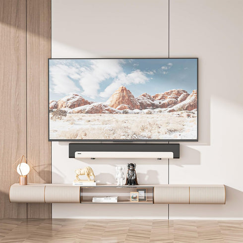 WALI Sound Bar Mounts Under TV - Universal Wall Mount Shelf with Anti-Skid Pad for All Types of Wall