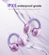 King Lucky Clip on Earbuds, Open Ear Wireless Bluetooth 5.4 Headphones with Mic, 50H Play, Waterproof, Sports (Purple)