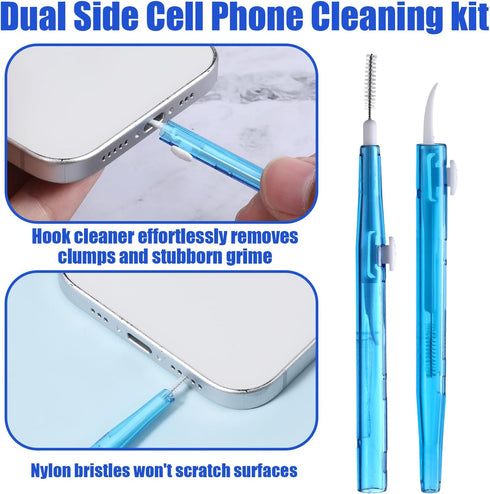 Qulkws 10 Pcs Charging Port Cleaner Phone Charge Port Cleaning Tool Kit Dual Side Multifunction Tools Anti-Clogging