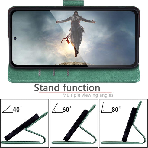 SUANPOT Leather Wallet Case for Samsung Galaxy S22 - RFID Blocking Credit Card Holder, Flip Folio Book Shockproof