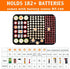 200+ 9V, BT-168 DocSafe Fireproof Battery Organizer Storage Box,Fireproof Waterproof Carrying Case Bag Holder,Safe