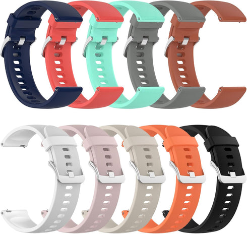 Bands for Xiaomi Mi Smartwatch, 10 Pack Soft Silicone Strap Replacement Wristbands for Men Women