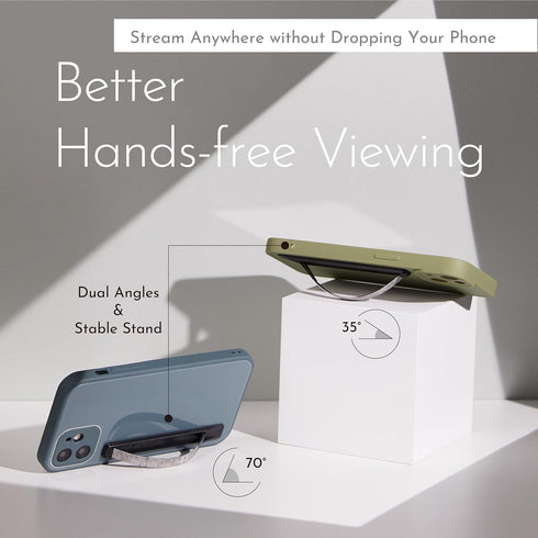 SleekStrip 16 Max,17 2PK SleekGrip-Essential Ultra Thin Phone Grip Stand,Slim Metal Finger Loop Ring Hand Holder Strap