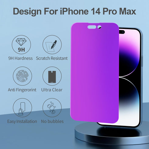 iPhone 14 Pro Max Privacy Screen Protector, Tempered Glass 6.7 inch Display, Gradient Colorful Anti Spy Light Easy