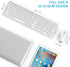 Wireless Keyboard and Mouse Combo, Full Size Slim Thin Wireless Keyboard with Numeric Keypad (White & Silver)