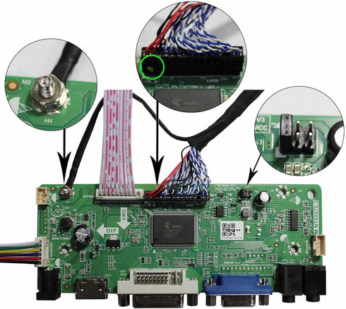VSDISPLAY DVI VGA Audio LCD Controller Board for 17 inch 4:3 1280X960 Displays