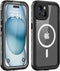 iPhone 15 Plus Case, Waterproof Shockproof IP68 with Built-in Screen Protector and Magnetic Ring, Black
