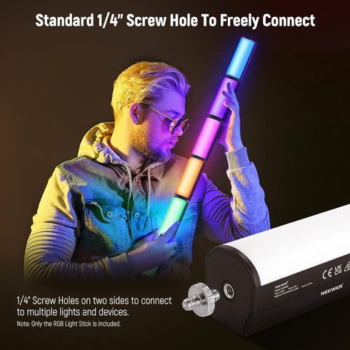 NEEWER 360 2500mAh 2500-8500K Dimmable TL96RGB Basic Magnetic Handheld Light Wand with Desk Tripod, Full RGB Mini LED