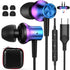 USB C Headphone for iPhone 15 Pro Max, Samsung S24 Plus, Google Pixel 6a 6 7a 8a Type C Earphone, Noise Canceling