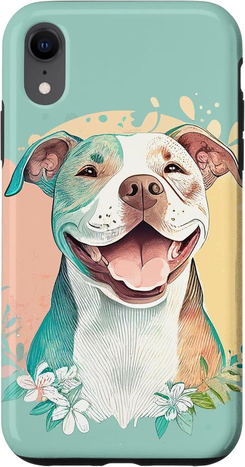 iPhone XR Pit Bull Mom Dog Lover Colorful Artistic Case for Women