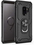 IKAZZ Military Grade Shockproof Case for Galaxy S9 - Heavy Duty Protective Phone Cover with Magnetic Kickstand, Black