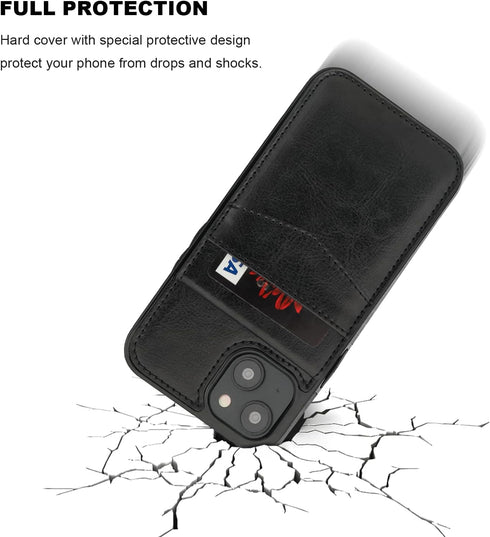 KIHUWEY 13 6.1 Inch for iPhone Case Wallet Compatible with MagSafe Wireless Charging, Credit Card Holder, RFID Flip