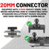 Bulletpoint 2.6" Aluminum Mounting Arm with Dual 20mm Socket Connector Ends for 20mm Ball Mounts