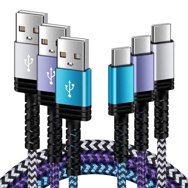 Galaxy S24 Type C Charger Fast Charging Cable 3/6/10FT 3.1A USB-A to USB C Charger Braided Cord for Samsung Galaxy
